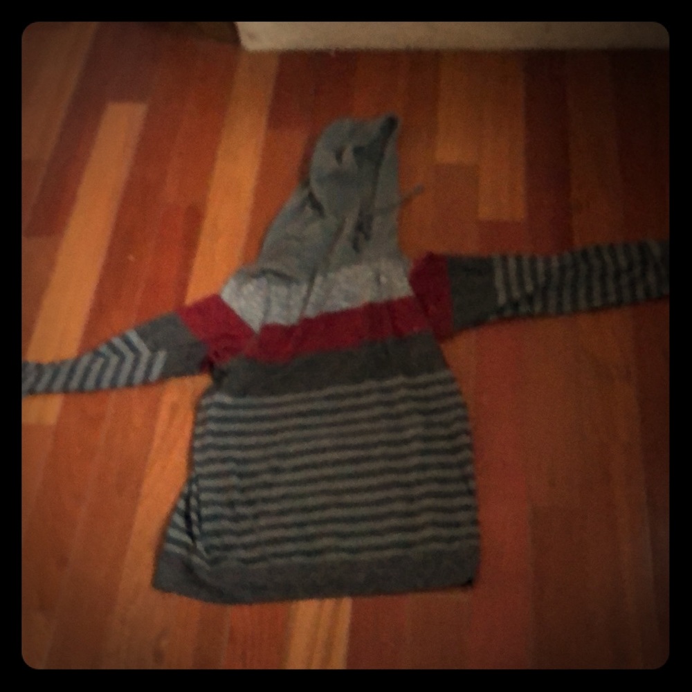 Shirt with long force and hood